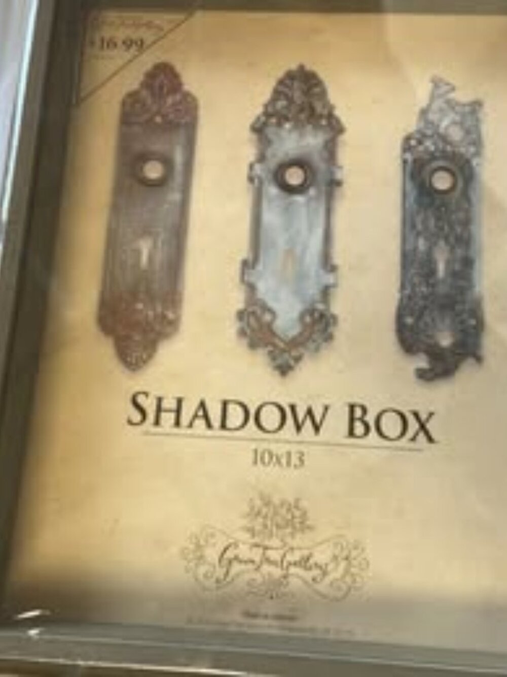 Shadowbox New Gray Green Tree Gallery Wood Frame Farmhouse Country Decor 2008
